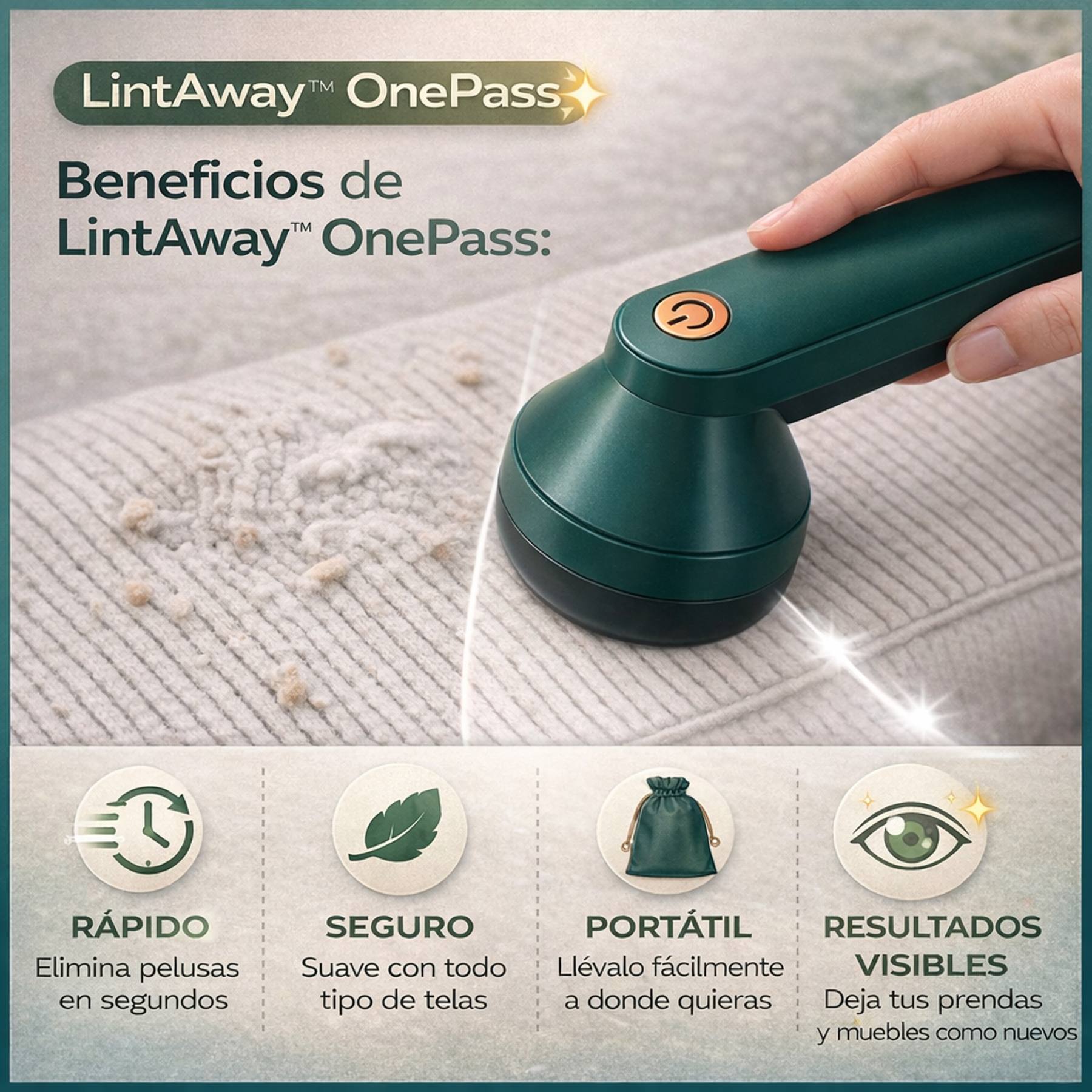 ✨ LintAway™ OnePass  - Elimina Las Pelusas De Tu Ropa En Un Solo Paso 👕⚡