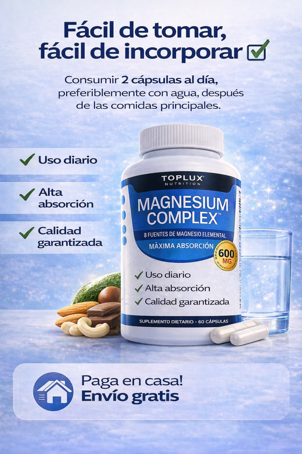 💪 Magnesio Complex™ 600mg – Activa tu mejor versión este verano ✨