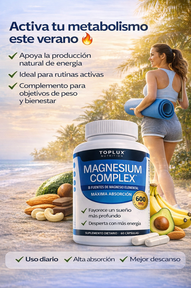💪 Magnesio Complex™ 600mg – Activa tu mejor versión este verano ✨